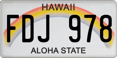 HI license plate FDJ978