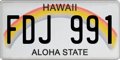 HI license plate FDJ991