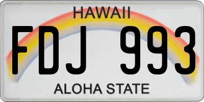 HI license plate FDJ993