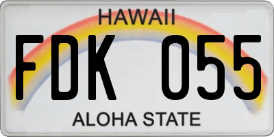 HI license plate FDK055