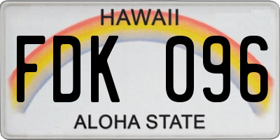 HI license plate FDK096