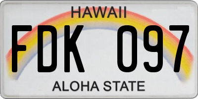 HI license plate FDK097