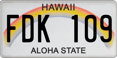 HI license plate FDK109