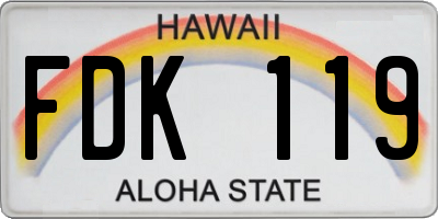 HI license plate FDK119