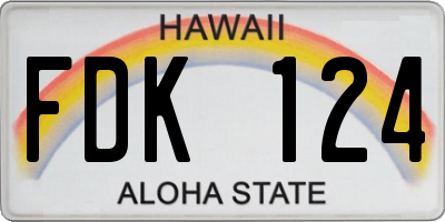 HI license plate FDK124