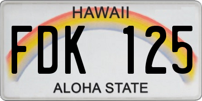 HI license plate FDK125