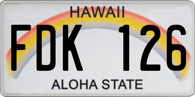HI license plate FDK126