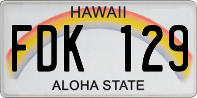 HI license plate FDK129