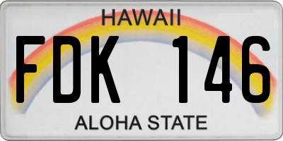 HI license plate FDK146
