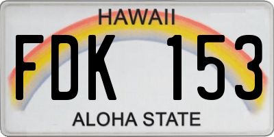 HI license plate FDK153