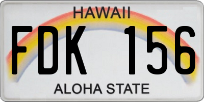 HI license plate FDK156