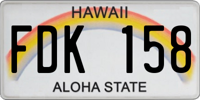 HI license plate FDK158