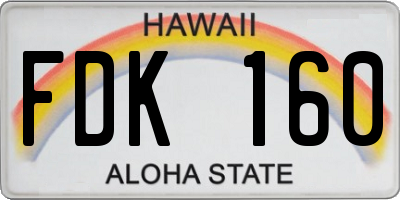 HI license plate FDK160