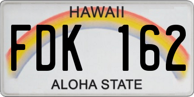 HI license plate FDK162