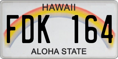 HI license plate FDK164