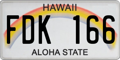 HI license plate FDK166