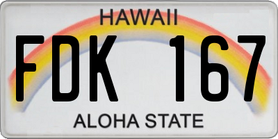 HI license plate FDK167