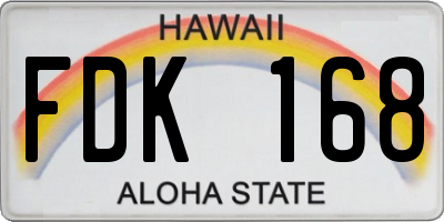 HI license plate FDK168