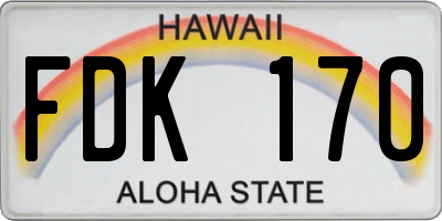 HI license plate FDK170