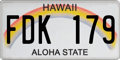 HI license plate FDK179