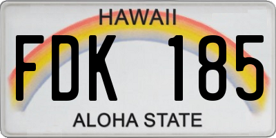 HI license plate FDK185