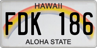HI license plate FDK186