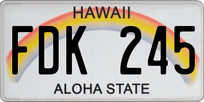 HI license plate FDK245