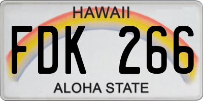 HI license plate FDK266
