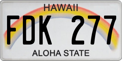 HI license plate FDK277