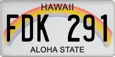 HI license plate FDK291