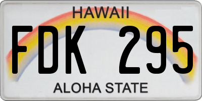 HI license plate FDK295