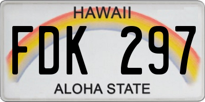 HI license plate FDK297