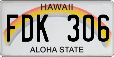 HI license plate FDK306