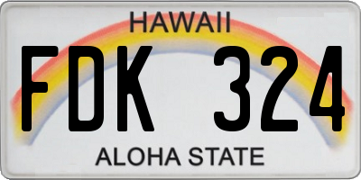 HI license plate FDK324