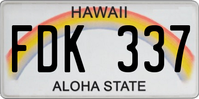 HI license plate FDK337