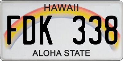 HI license plate FDK338