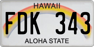 HI license plate FDK343