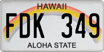 HI license plate FDK349
