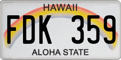 HI license plate FDK359