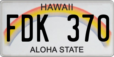 HI license plate FDK370