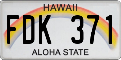 HI license plate FDK371