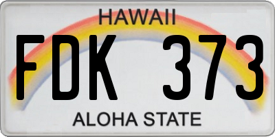 HI license plate FDK373