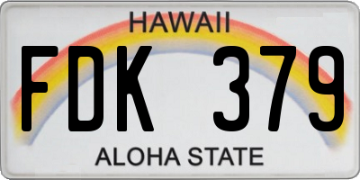 HI license plate FDK379