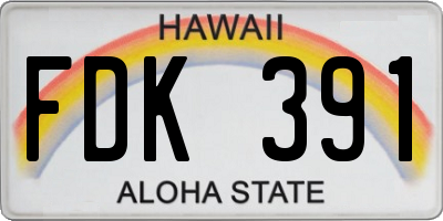 HI license plate FDK391