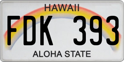 HI license plate FDK393
