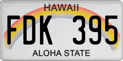 HI license plate FDK395