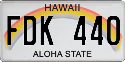 HI license plate FDK440