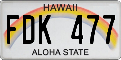 HI license plate FDK477