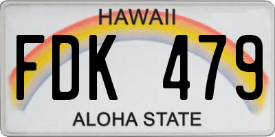 HI license plate FDK479