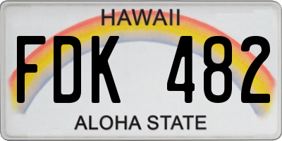 HI license plate FDK482